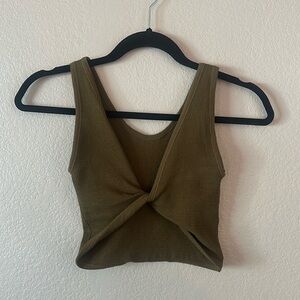 Out from Under Urban Outfitters Reversible Crop Top XS/Small Olive Army Green